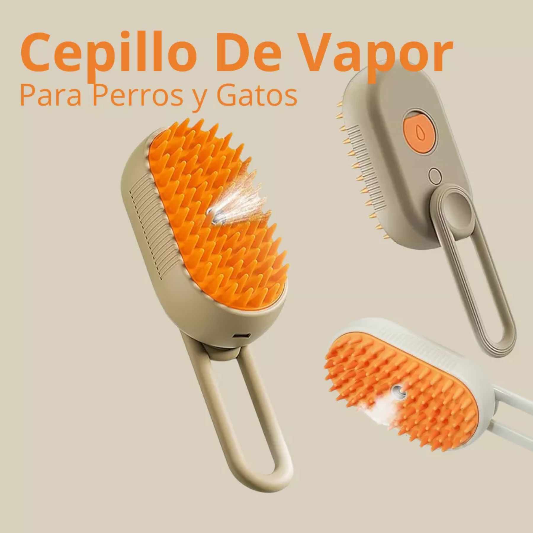 Cepillo de Vapor 3 en 1: Masaje, Limpieza y Quita Pelos