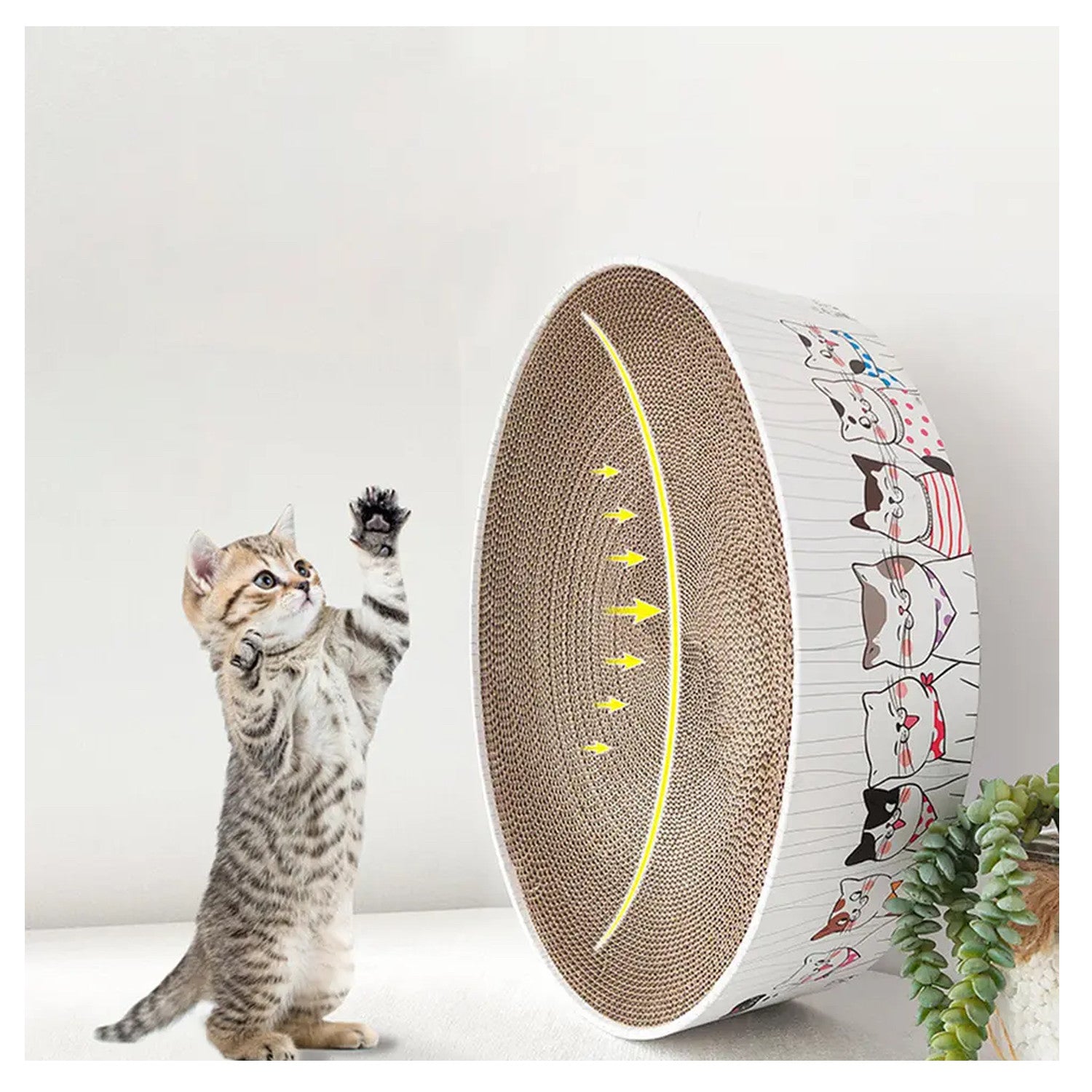 Rascador Circular de Cartón Corrugado para Gatos